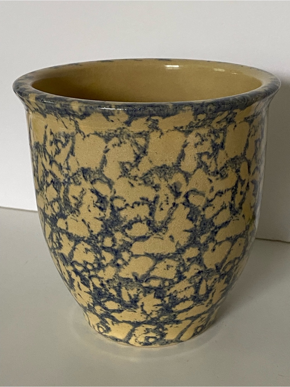 Vintage Robinson Ransbottom Pottery Roseville Spongeware Quart Crock Vase EUC